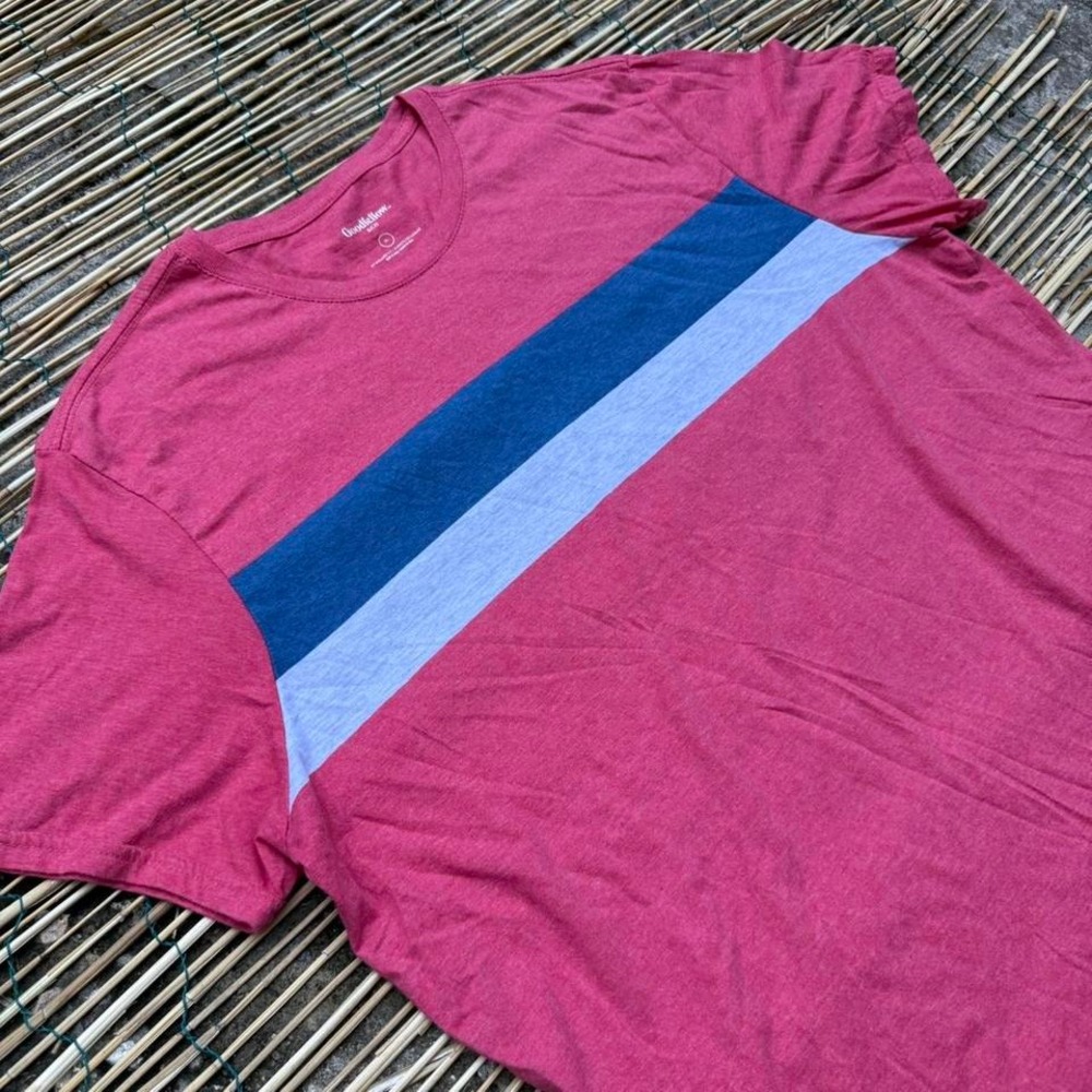 3 FOR $15‎ DEAL / Goodfellow & Co Striped Shirt Red Blue Navy Tee Size XL